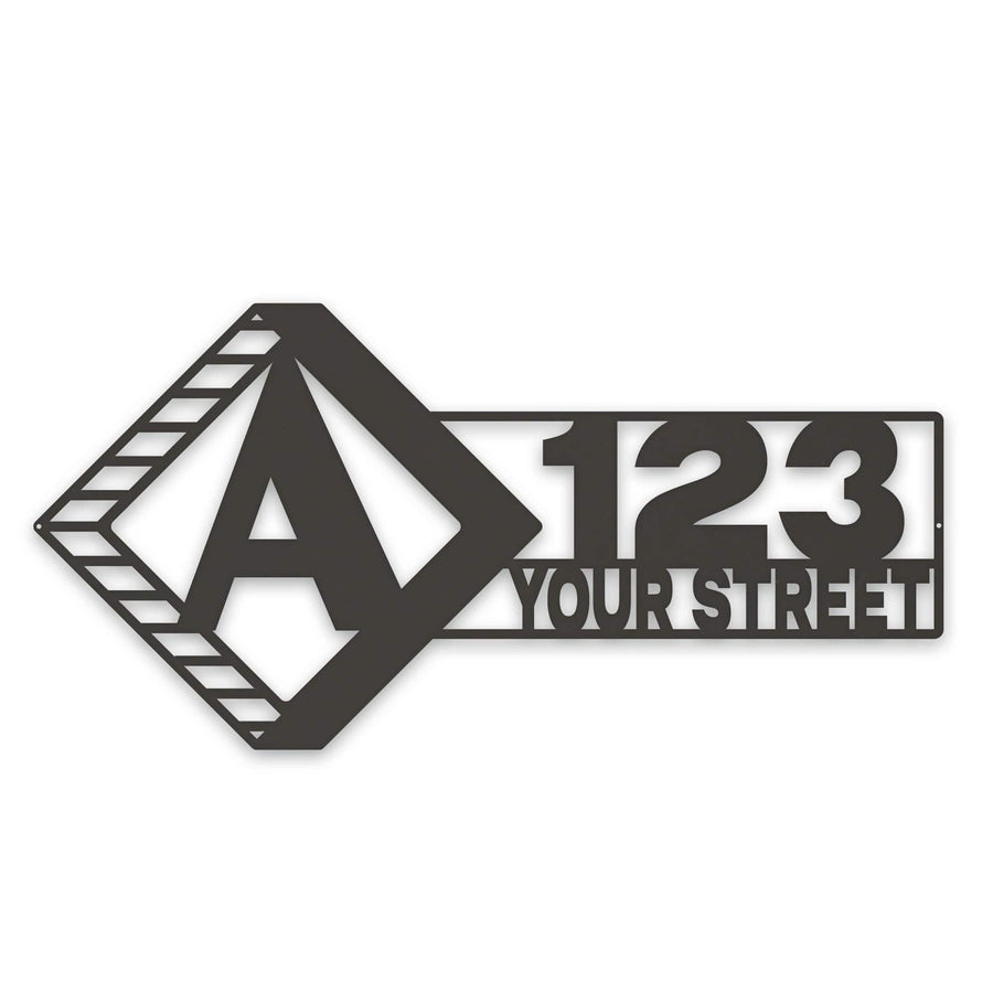 Diamond Split Address Personalized Metal Sign