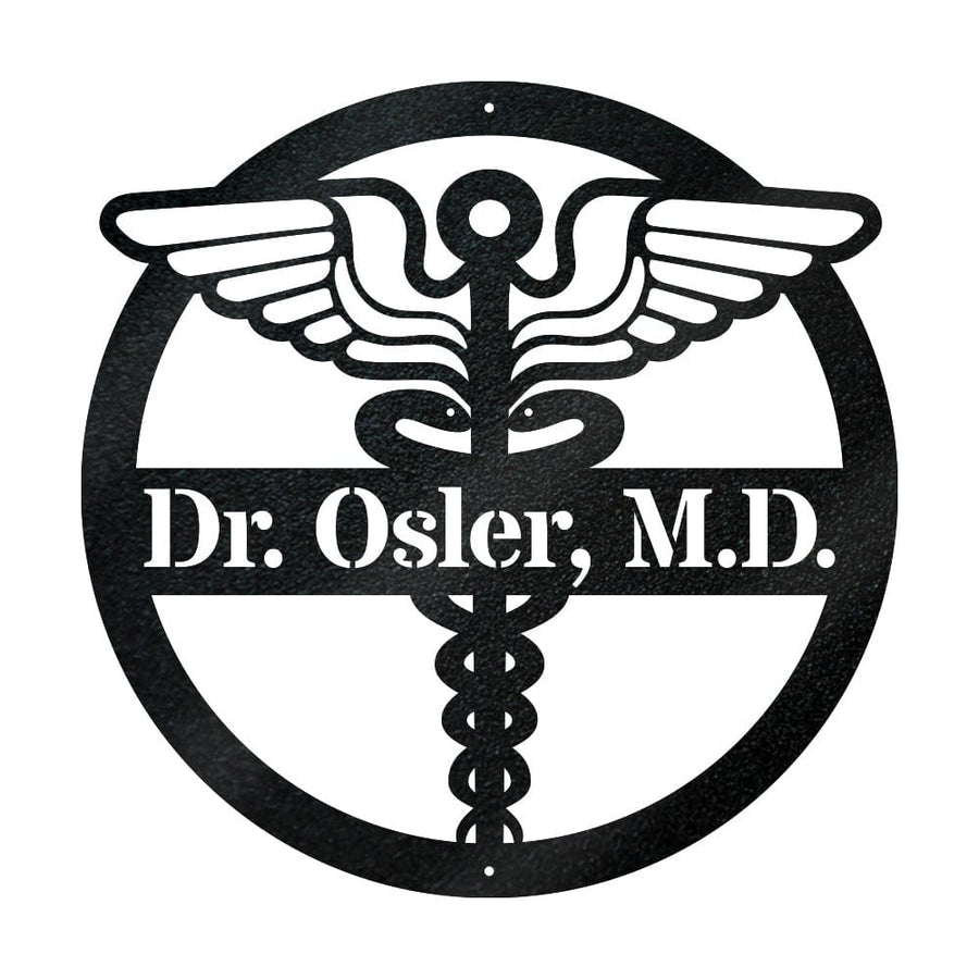Doctor Monogram Metal Sign