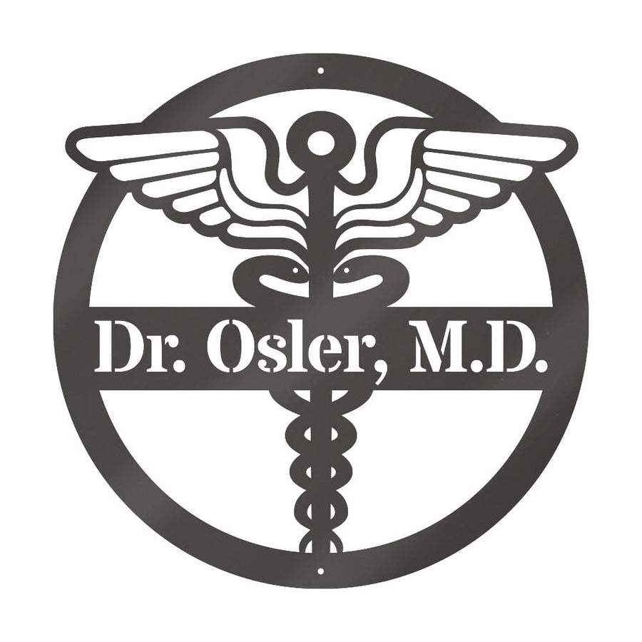 Doctor Monogram Metal Sign