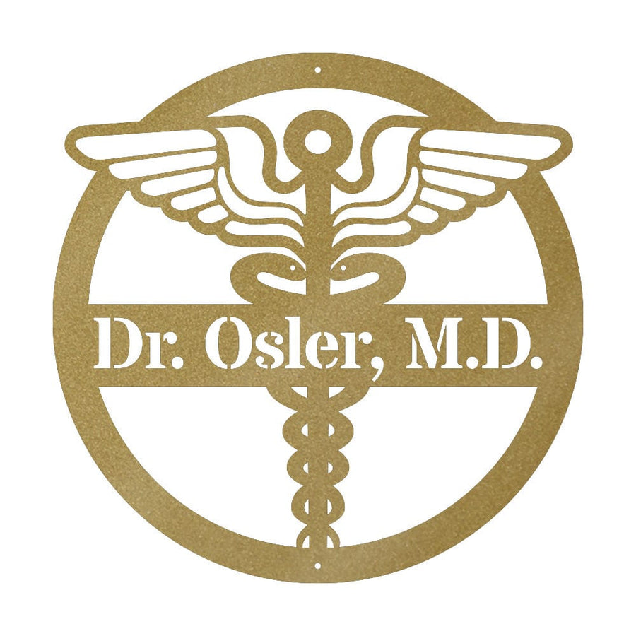 Doctor Monogram Metal Sign