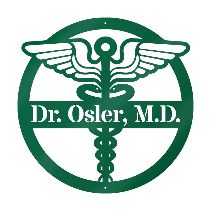 Doctor Monogram Metal Sign