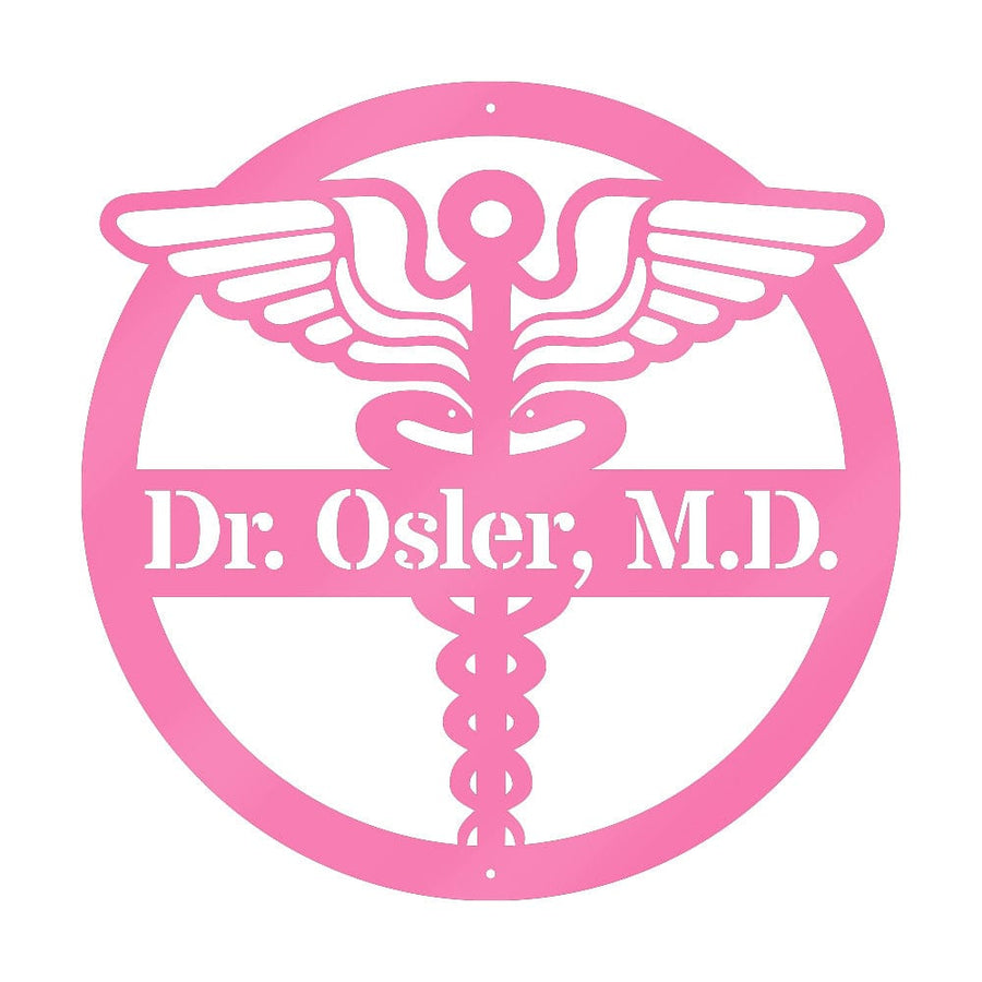 Doctor Monogram Metal Sign