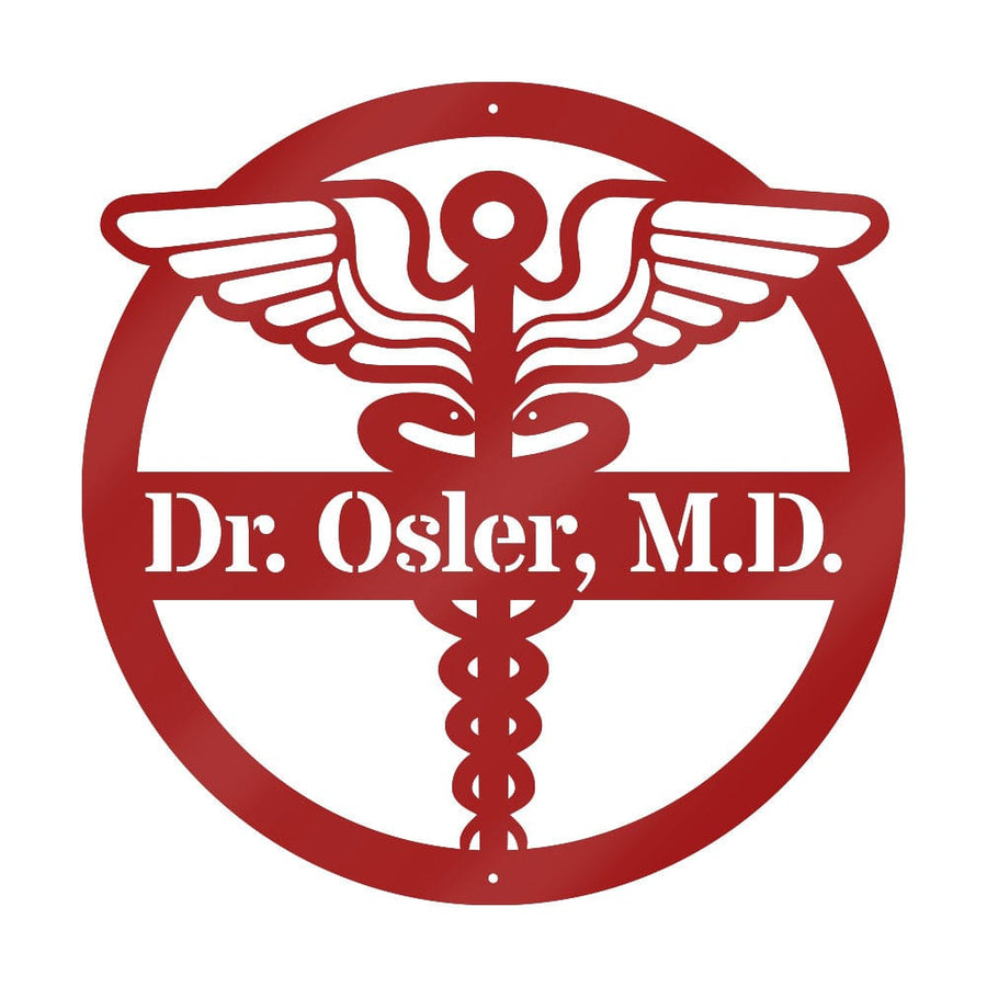 Doctor Monogram Metal Sign