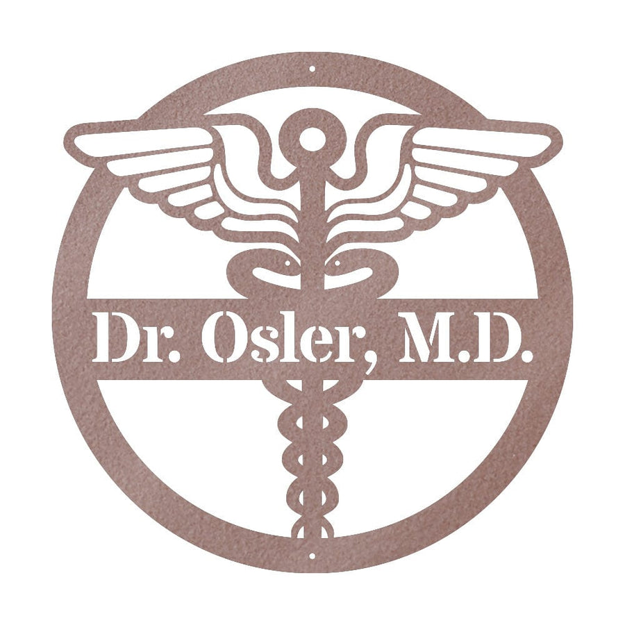 Doctor Monogram Metal Sign