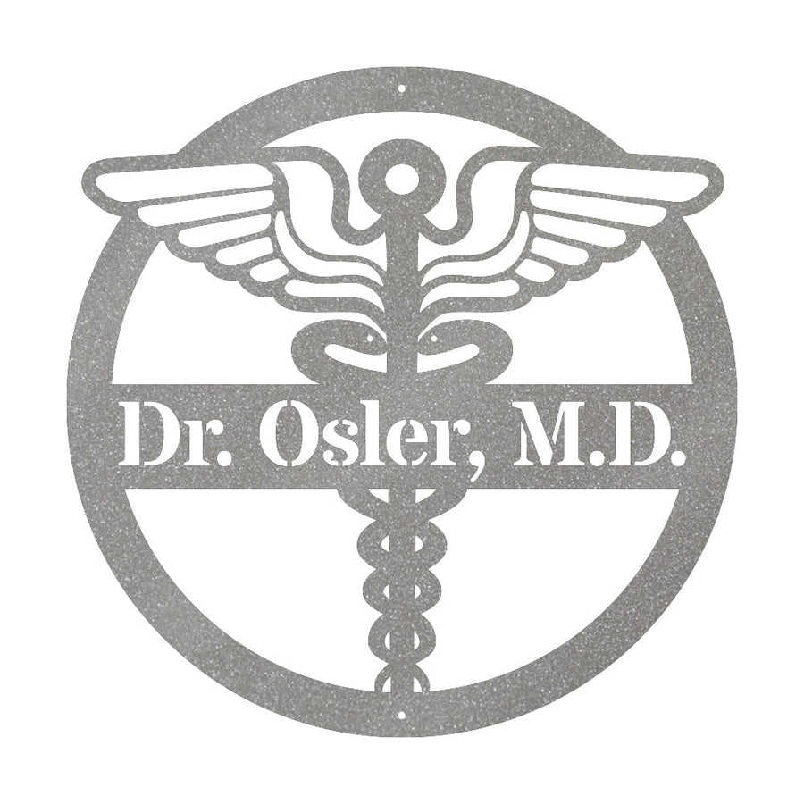 Doctor Monogram Metal Sign