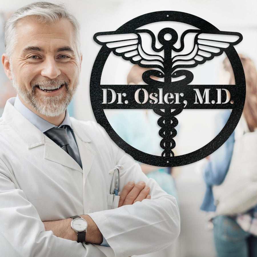 Doctor Monogram Metal Sign