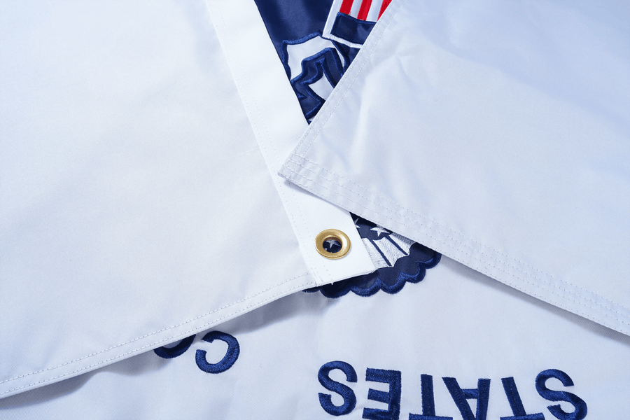 U.S. Coast Guard Flag fabric, white heading, and grommet