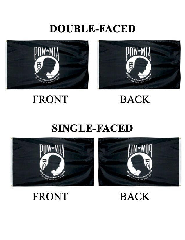 American-made black and white POW/MIA flag for outdoor display