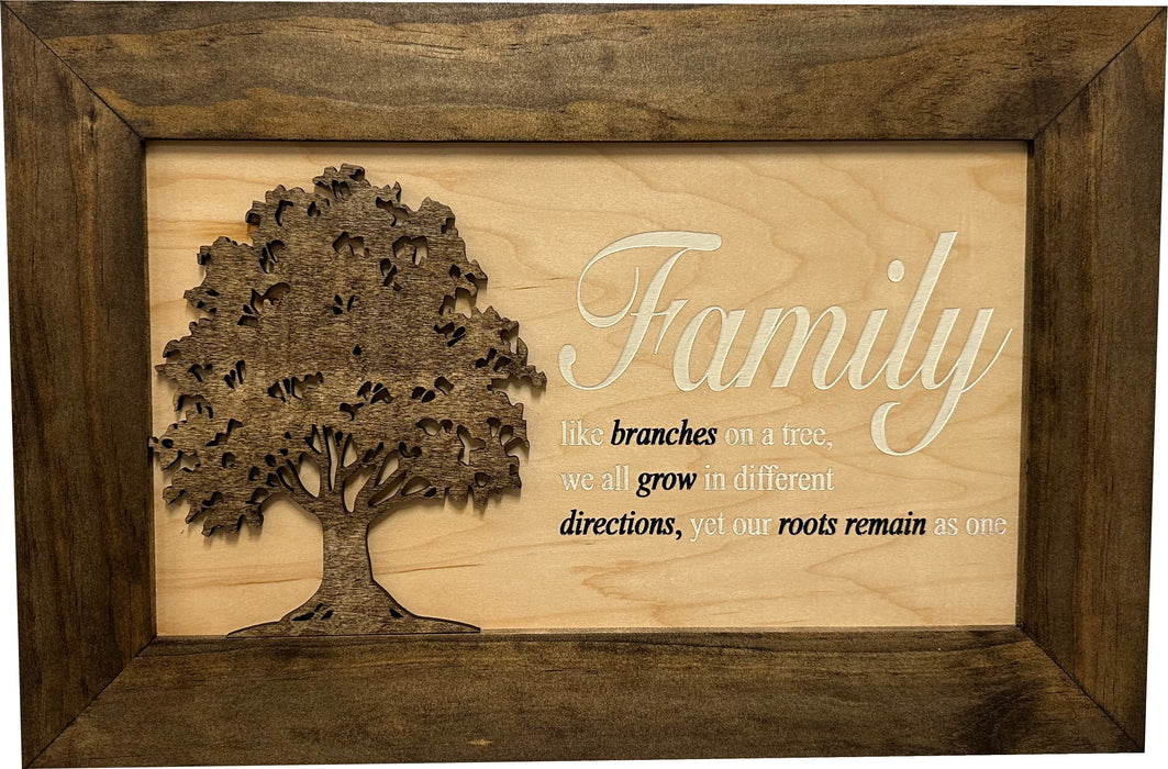 Decorative Secured Gun Storage Cabinet With Family Branches Dark Walnut