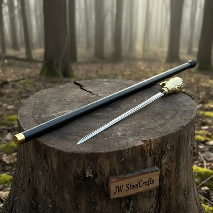 Eagle Head Walking Cane Sword | Handmade Hidden Steel Blade
