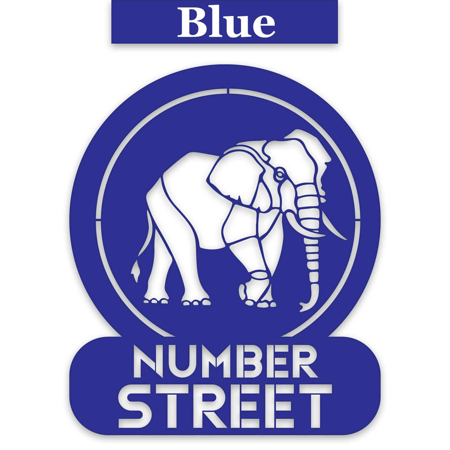 Elephant Circle Customizable Metal Address or Nameplate
