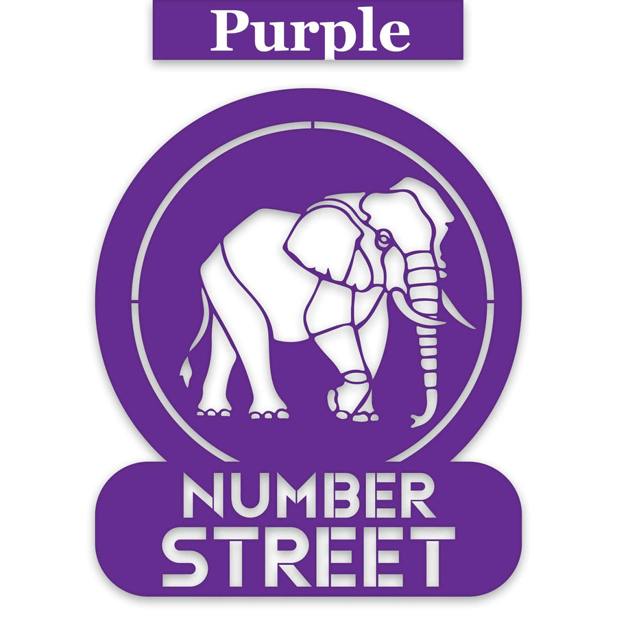 Elephant Circle Customizable Metal Address or Nameplate