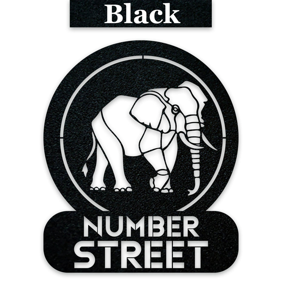 Elephant Circle Customizable Metal Address or Nameplate