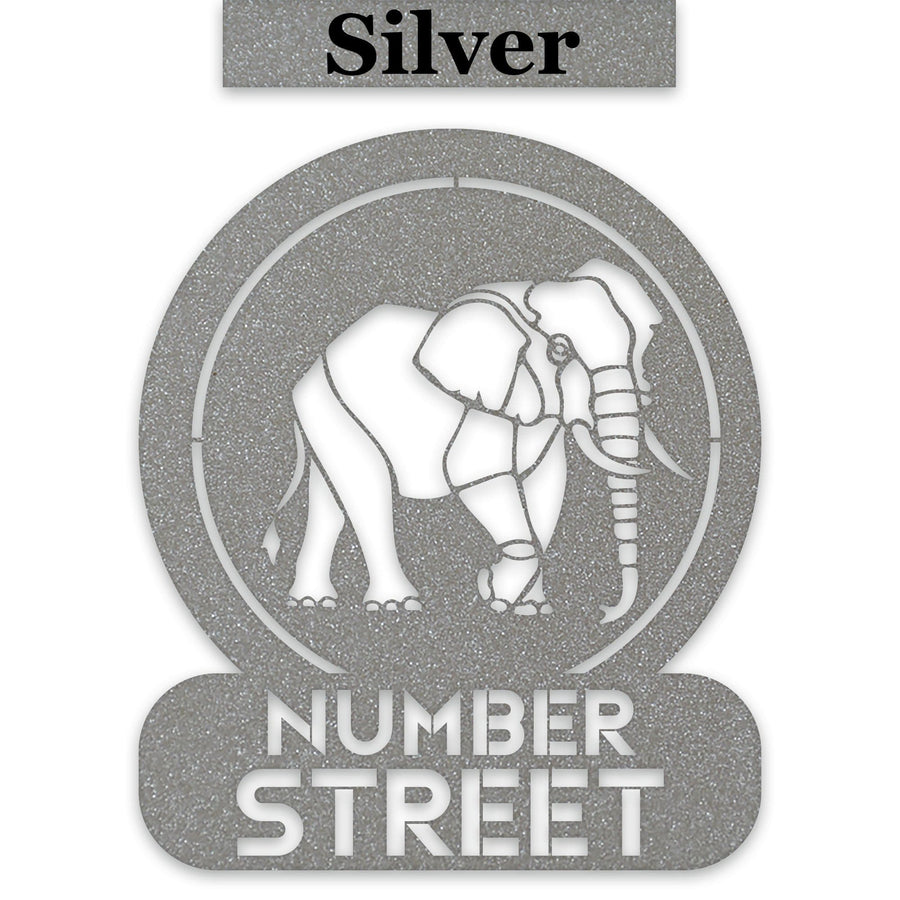 Elephant Circle Customizable Metal Address or Nameplate