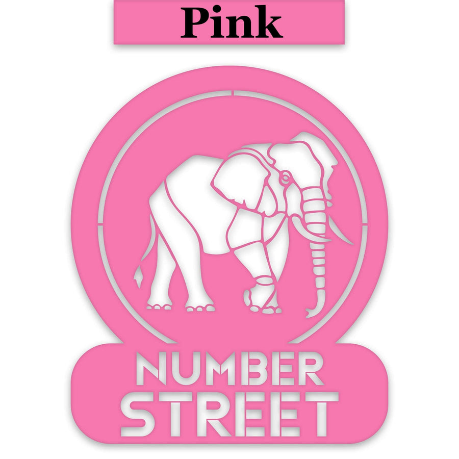 Elephant Circle Customizable Metal Address or Nameplate