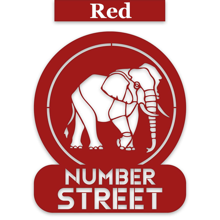 Elephant Circle Customizable Metal Address or Nameplate