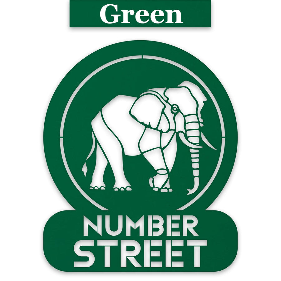 Elephant Circle Customizable Metal Address or Nameplate