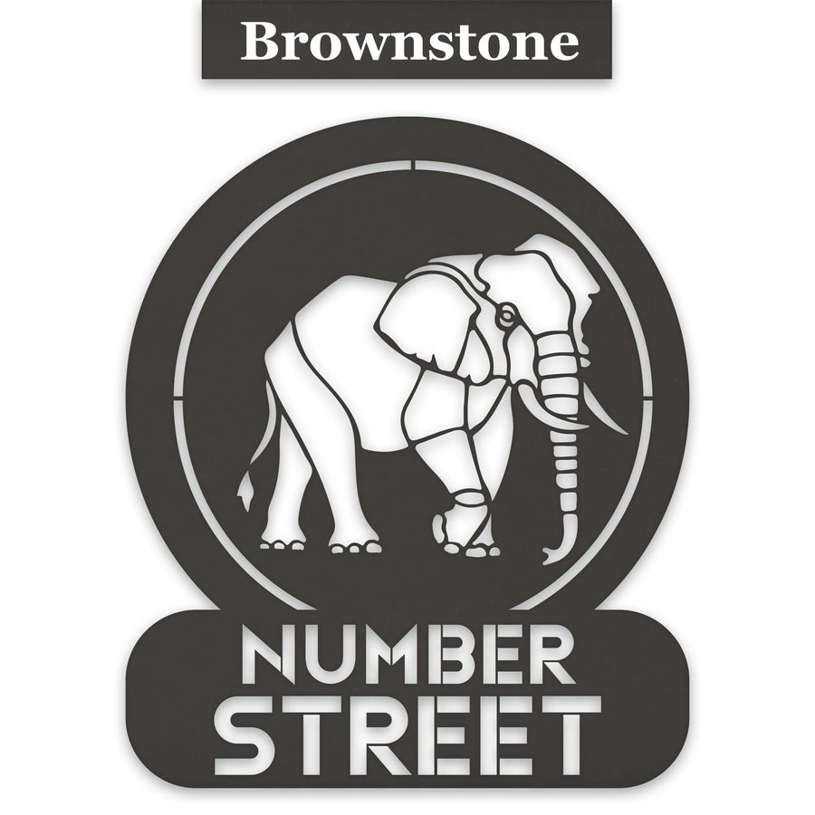 Elephant Circle Customizable Metal Address or Nameplate