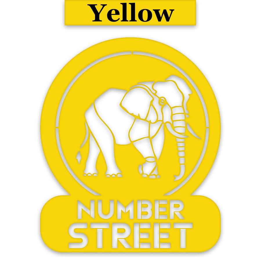 Elephant Circle Customizable Metal Address or Nameplate