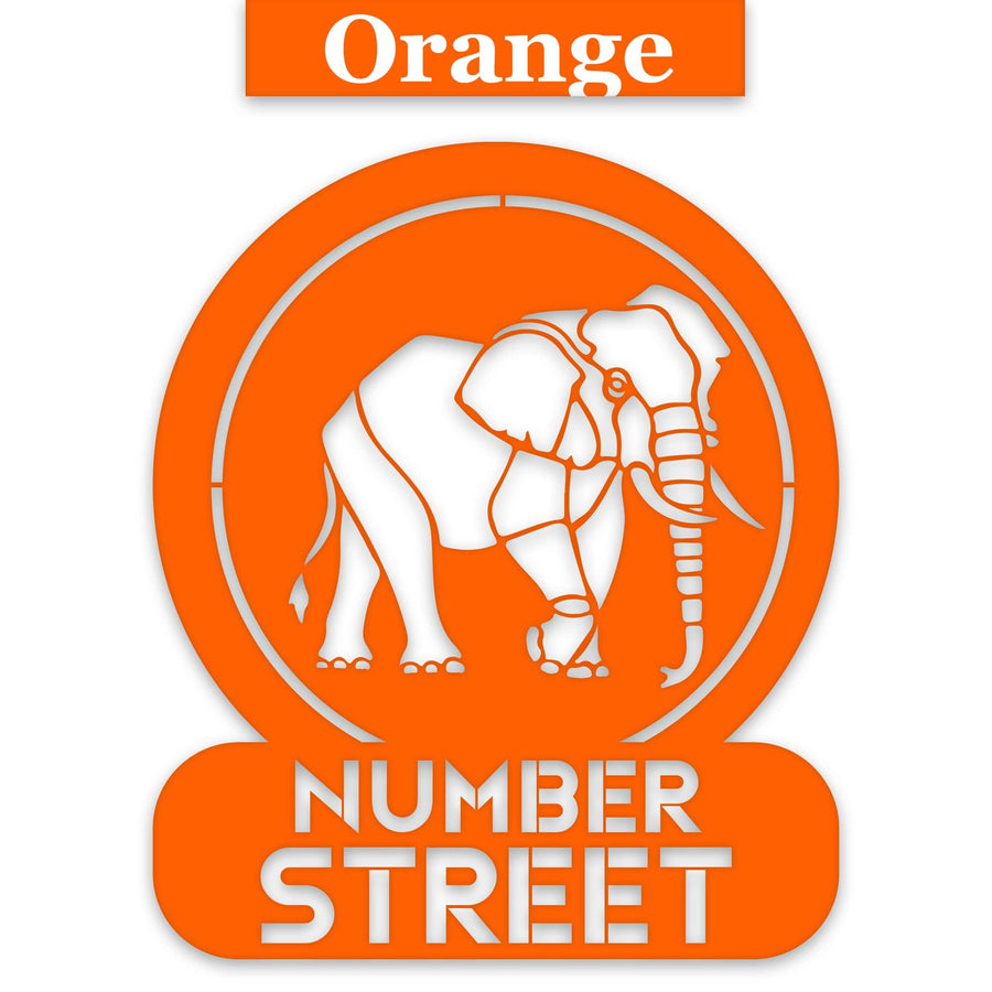 Elephant Circle Customizable Metal Address or Nameplate