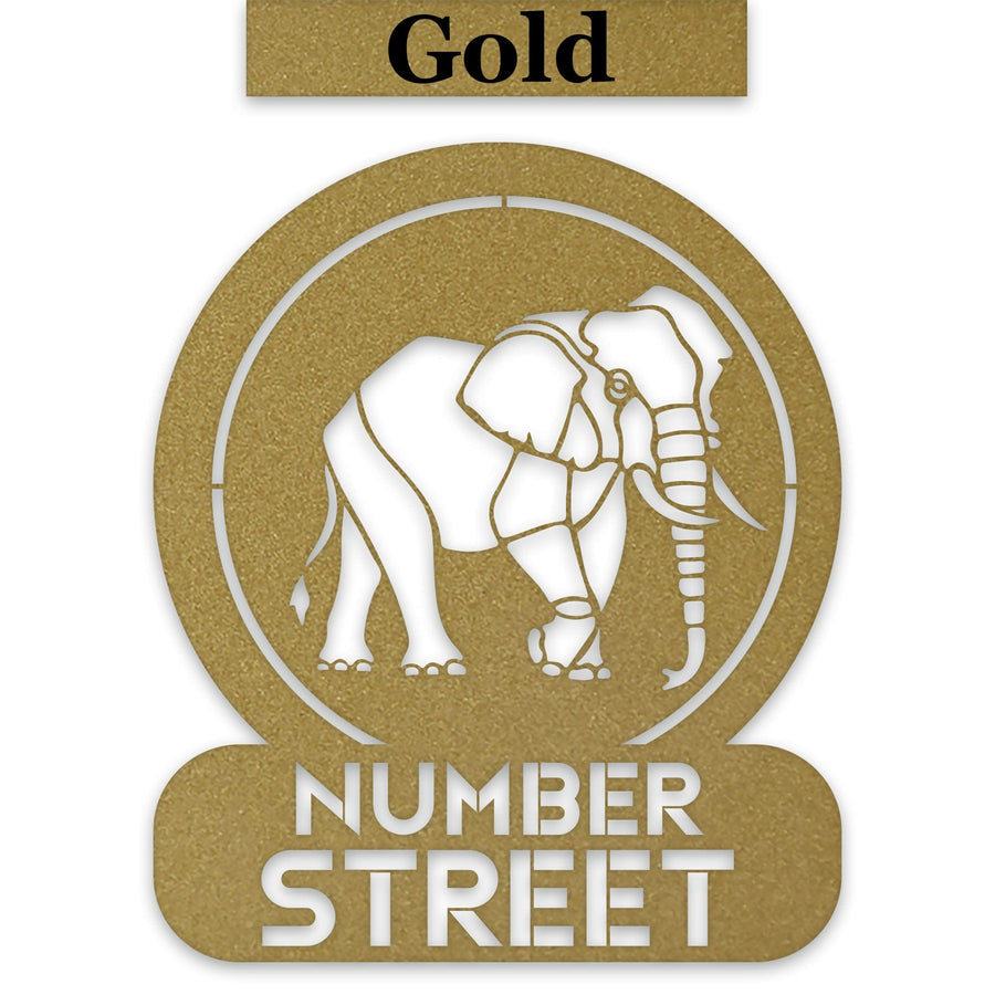 Elephant Circle Customizable Metal Address or Nameplate