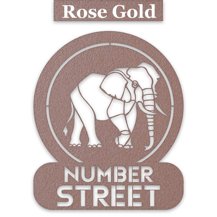 Elephant Circle Customizable Metal Address or Nameplate