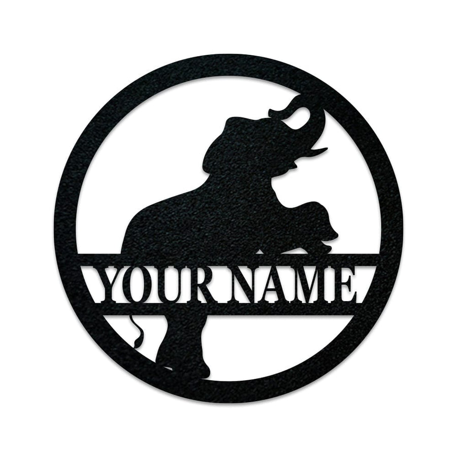 Elephant Monogram - Metal Decor Sign