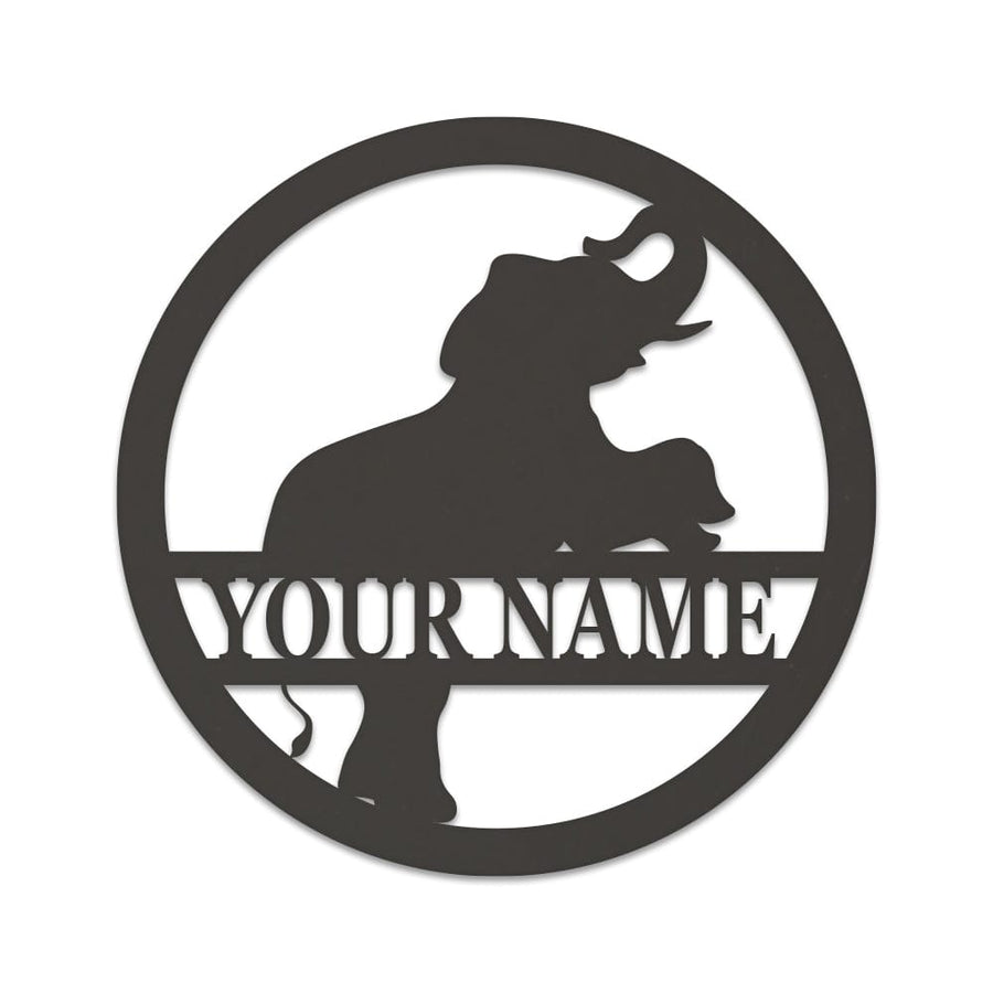 Elephant Monogram - Metal Decor Sign