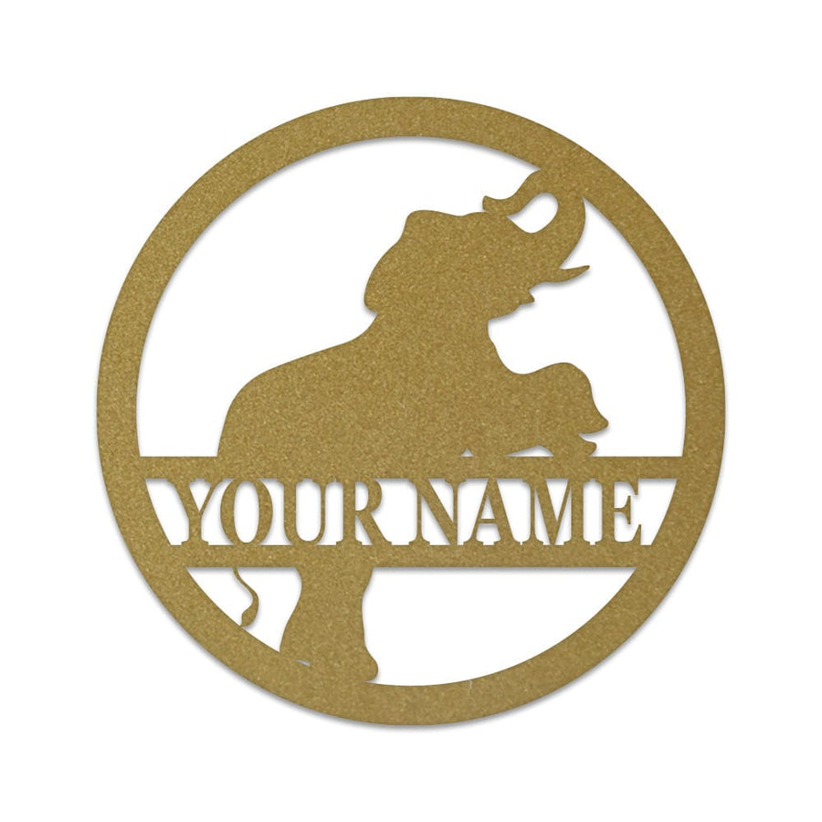 Elephant Monogram - Metal Decor Sign