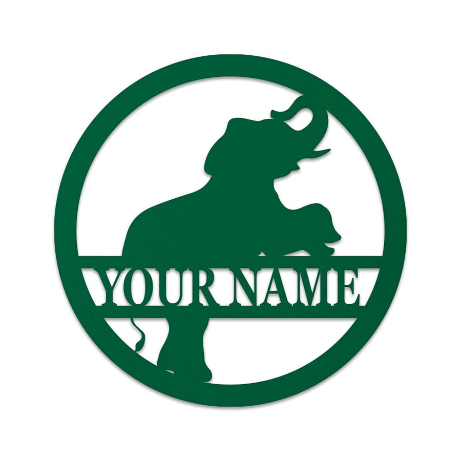 Elephant Monogram - Metal Decor Sign