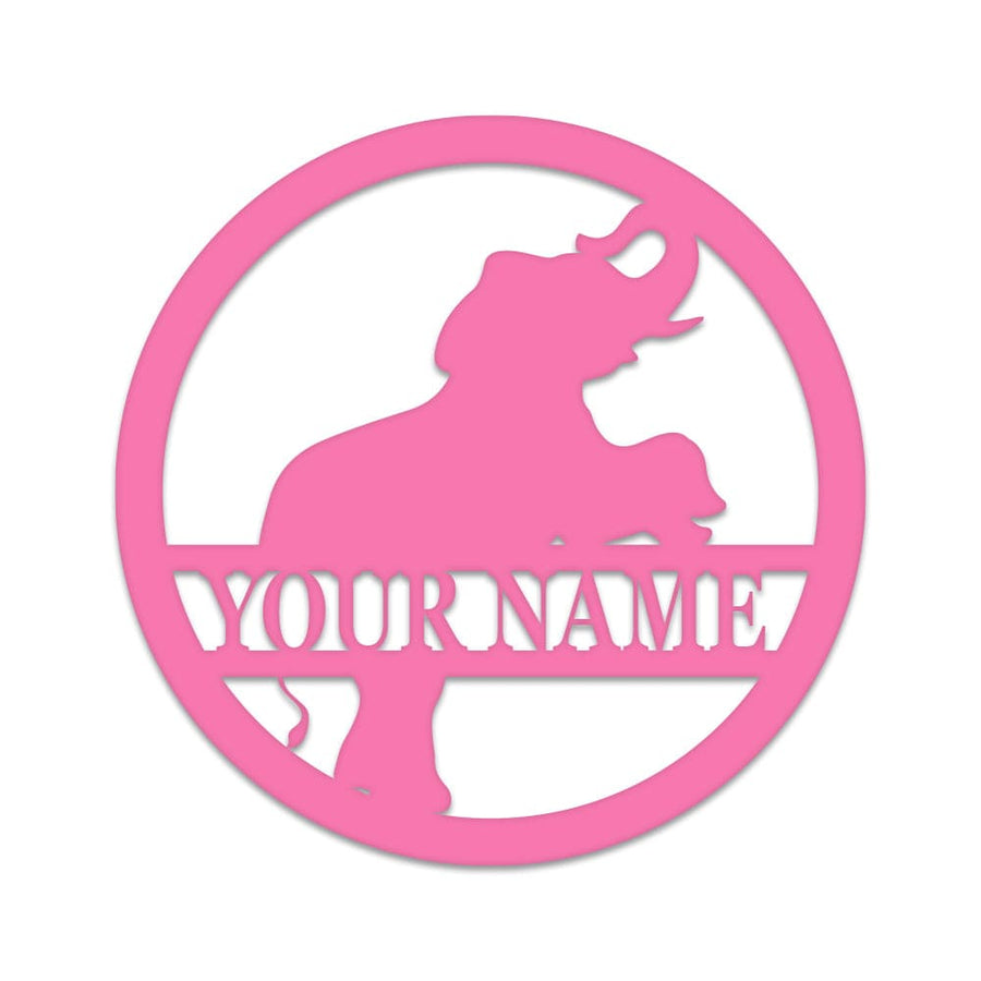 Elephant Monogram - Metal Decor Sign