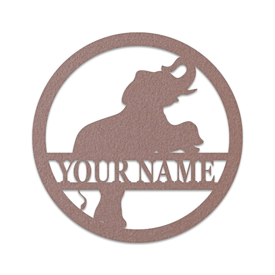 Elephant Monogram - Metal Decor Sign