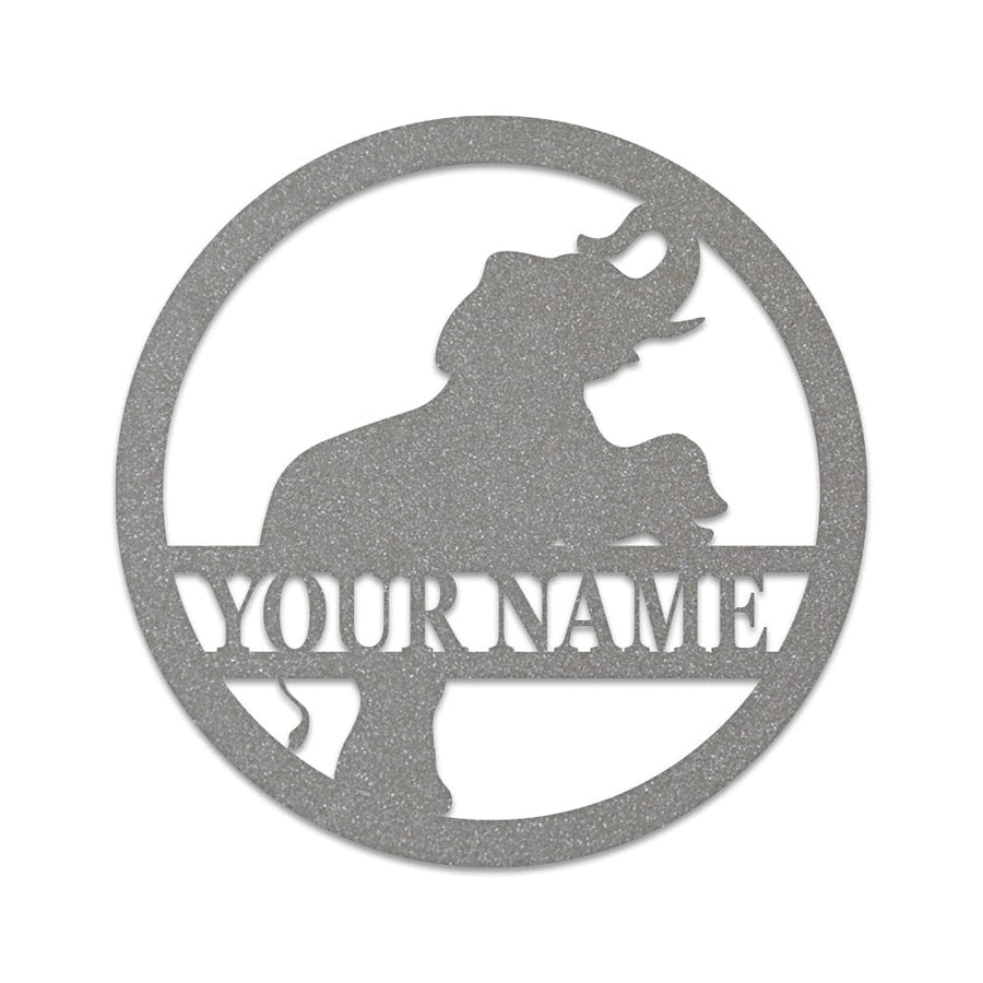 Elephant Monogram - Metal Decor Sign