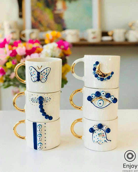 Handcrafted Elephant Starbucks Mug Inspired Ceramic Coffee Mug - 10oz, Unique Elephant Gift