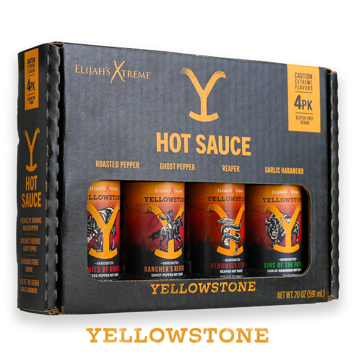Yellowstone Hot Sauce Variety Pack 4 Bottles
