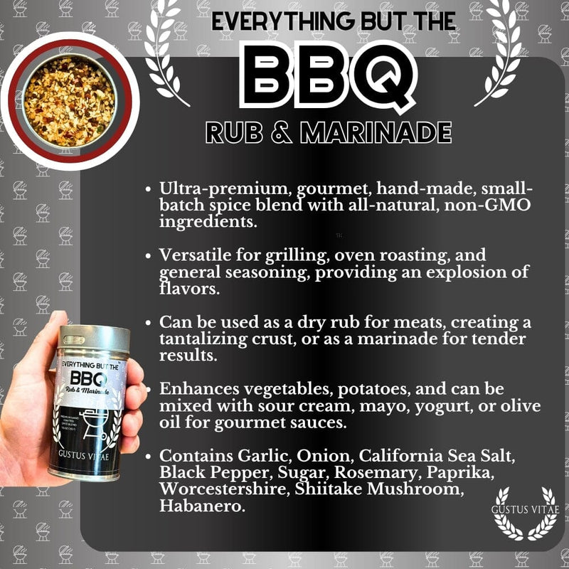 Everything But The BBQ Rub & Marinade Bougie BBQ Gustus Vitae