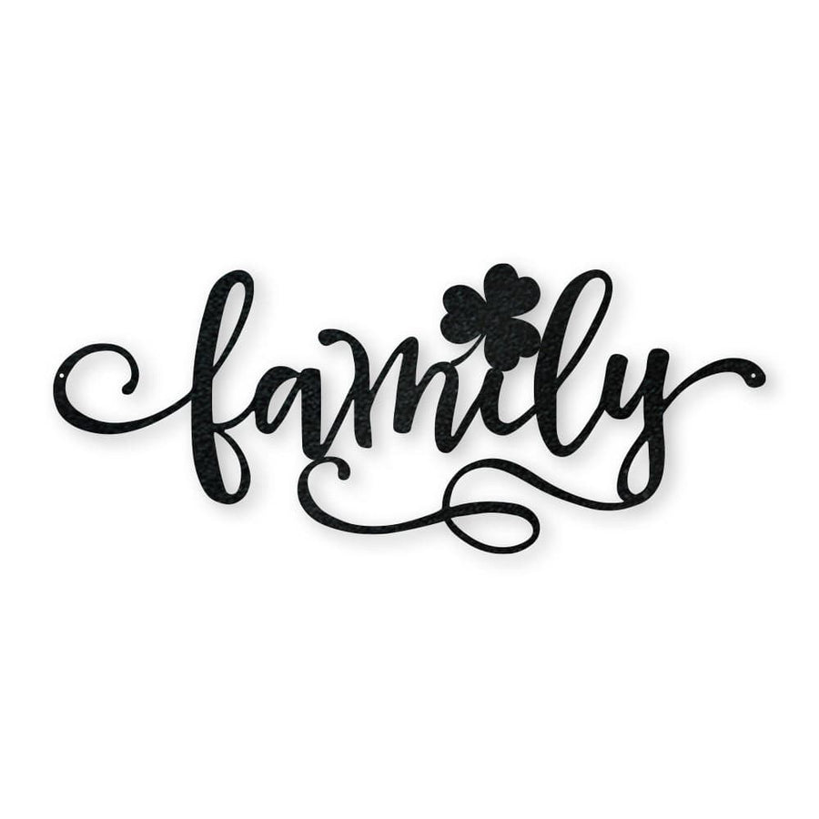 Family Shamrock Metal Decor Sign