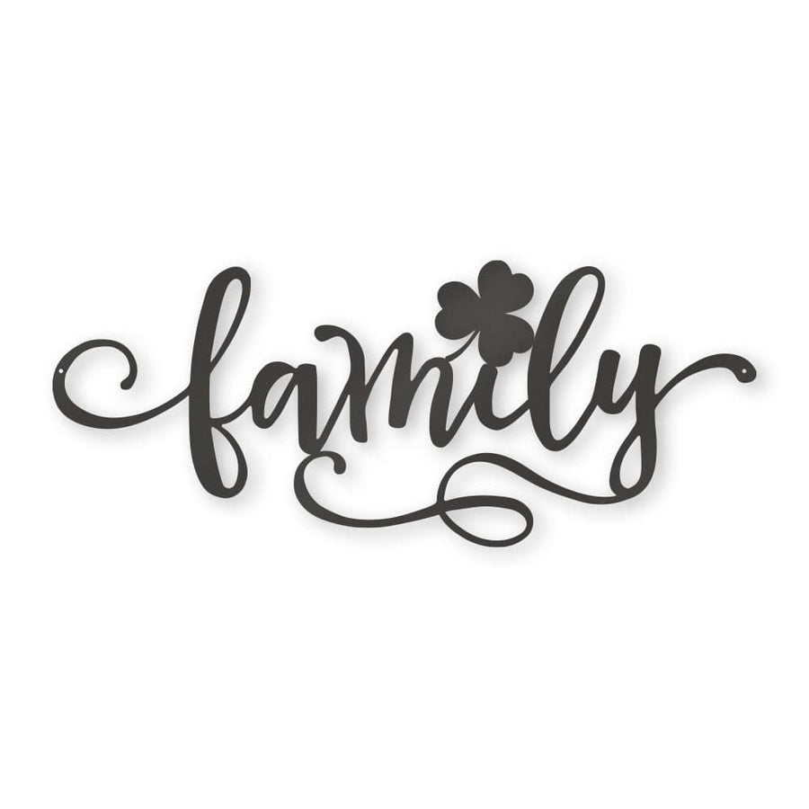 Family Shamrock Metal Decor Sign