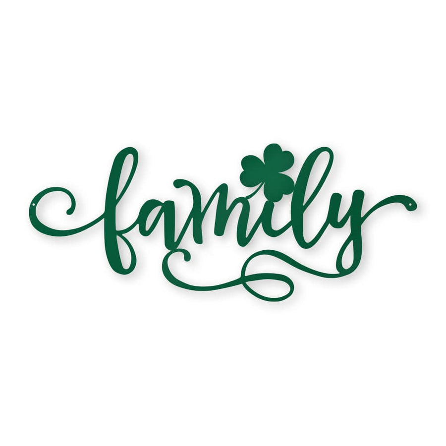 Family Shamrock Metal Decor Sign