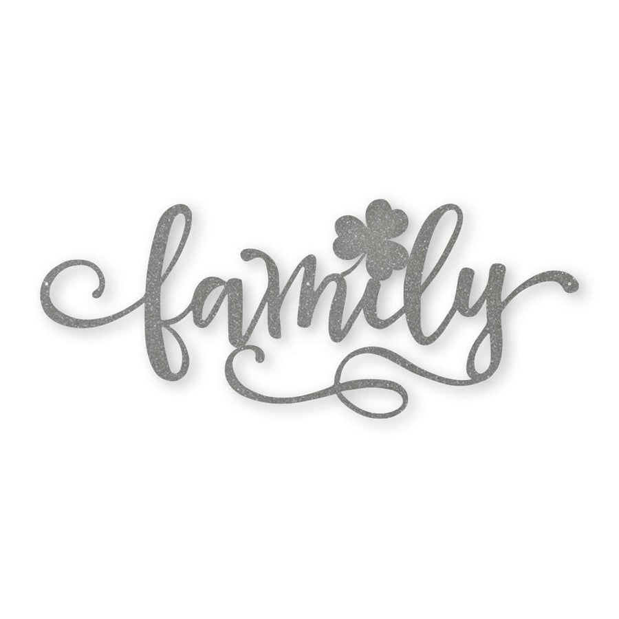 Family Shamrock Metal Decor Sign