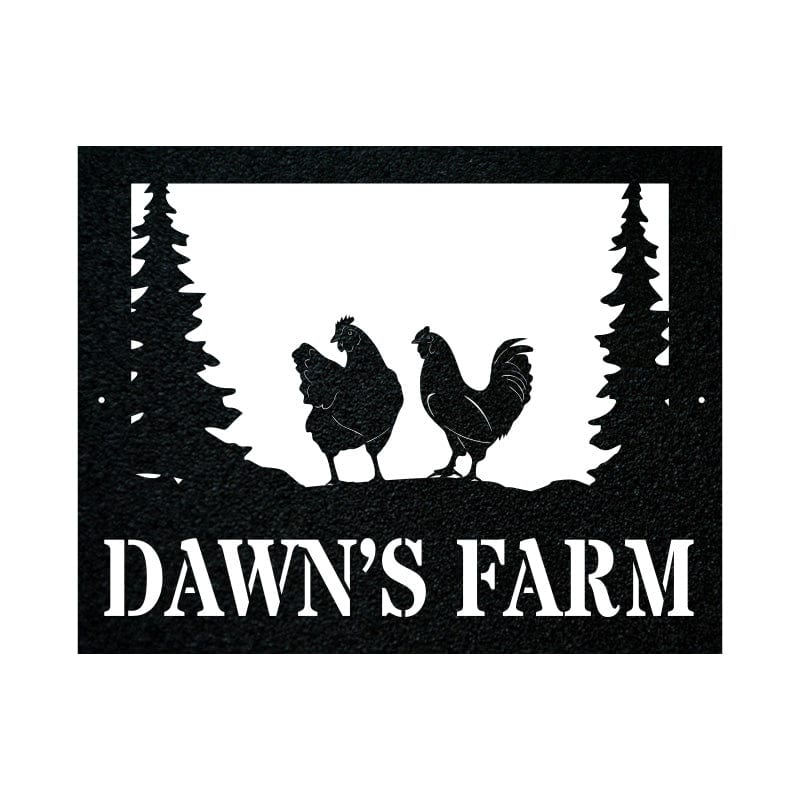 Farm Chicken Sign - Personalized Metal Wall Art | Rustic Outdoor Decor