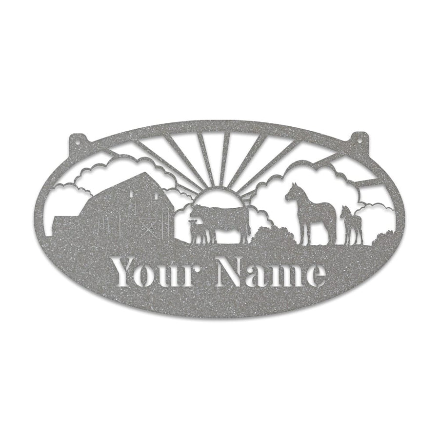 Farm Cows & Horses Oval Monogram