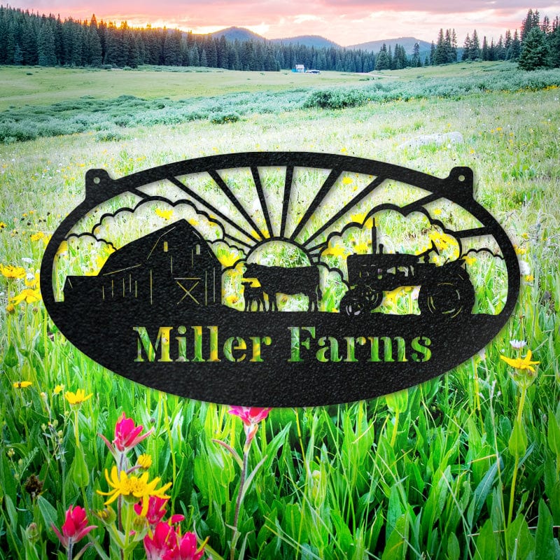 Farm Cows Oval Monogram