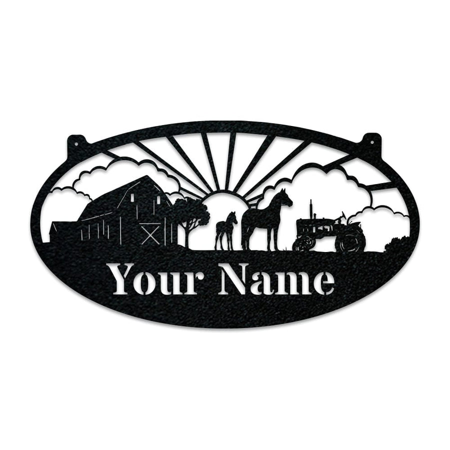 Farm Horses Oval Monogram