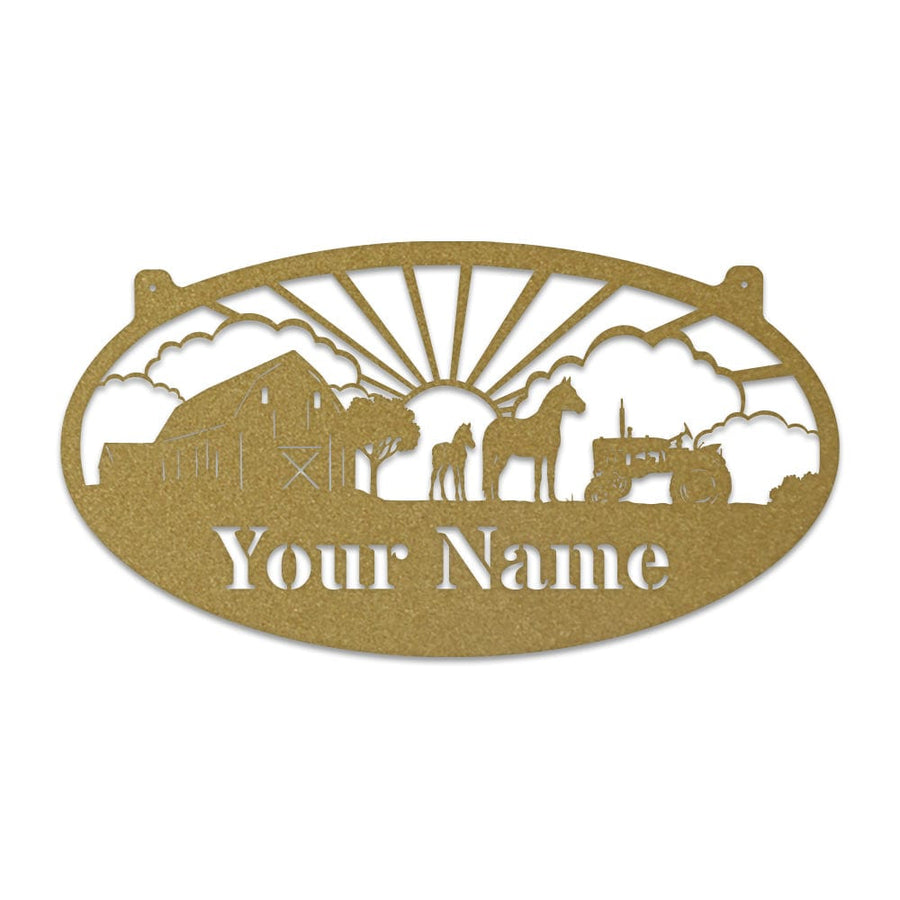 Farm Horses Oval Monogram