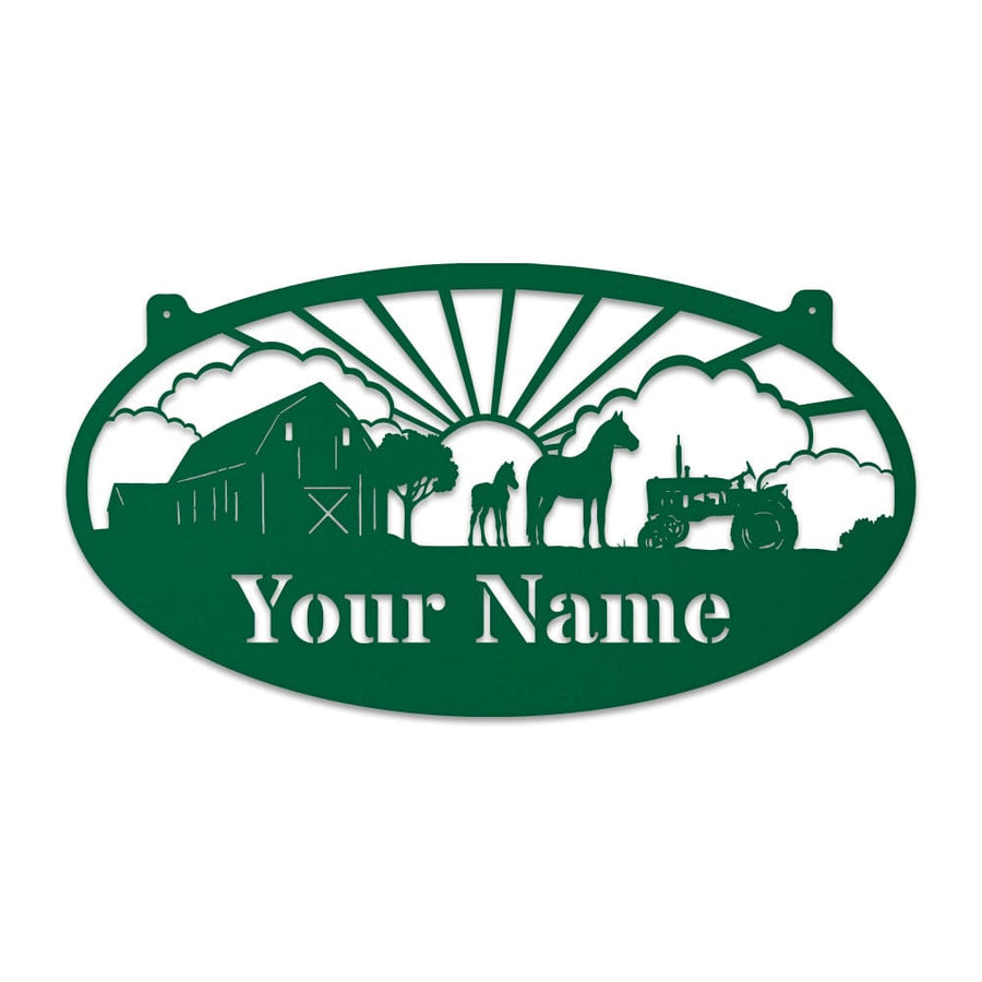 Farm Horses Oval Monogram
