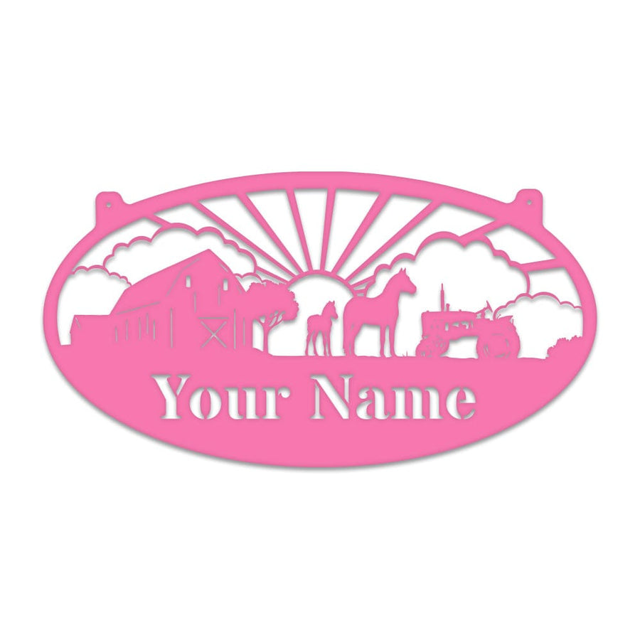Farm Horses Oval Monogram