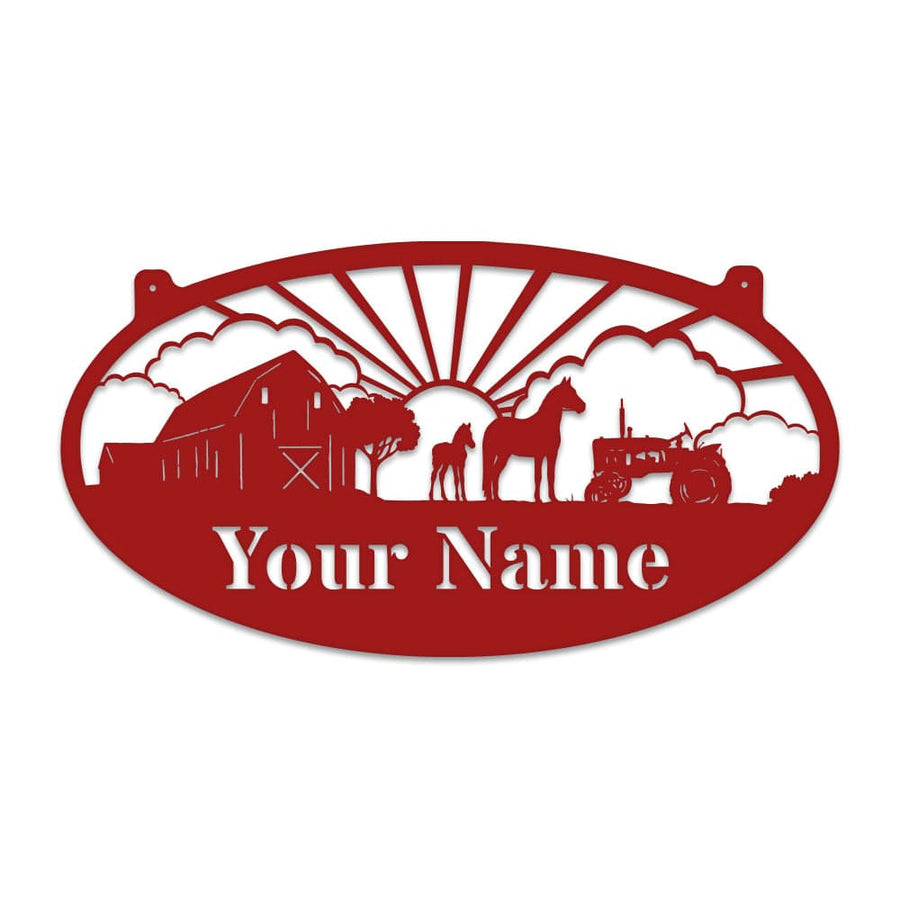Farm Horses Oval Monogram