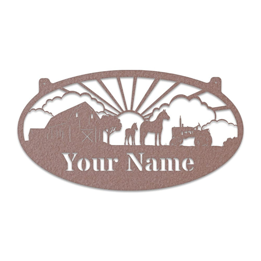 Farm Horses Oval Monogram