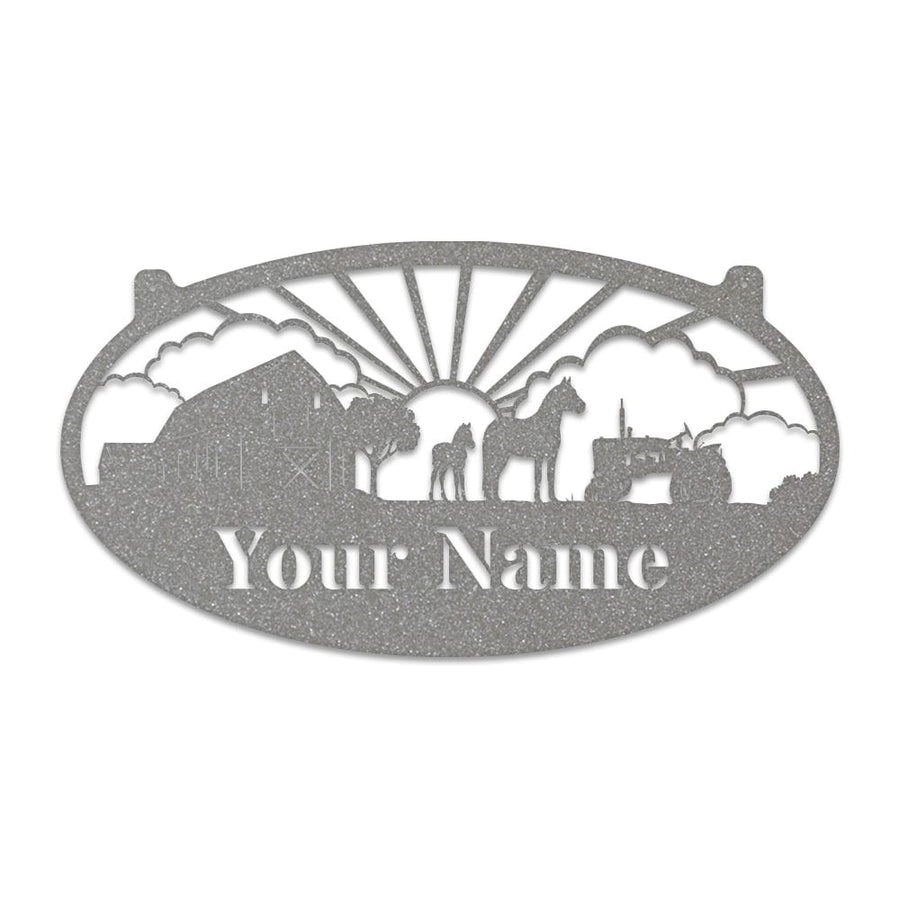 Farm Horses Oval Monogram